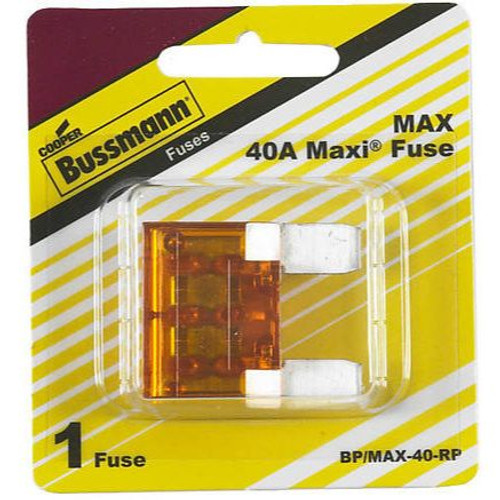 Bussmann BP/MAX-40-RP  Orange MAXI (MAX) 40 Amp Fast-Acting Automotive Heavy Duty Blade Fuse Image 1 Bussmann BP/MAX-40-RP  Orange MAXI (MAX) 40 Amp Fast-Acting Automotive Heavy Duty Blade Fuse Image 1