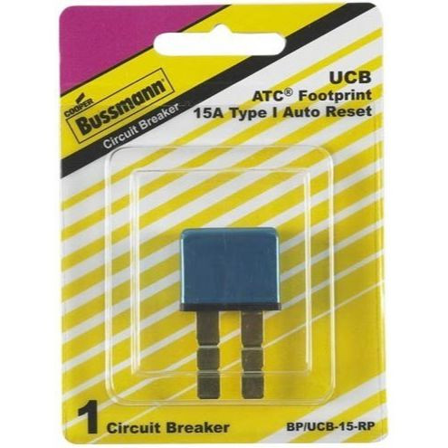 Bussmann BP/UCB-15-RP  Type I ATC Footprint 15 Amp Automatic Circuit Breaker with Snap-Off Blades Image 1