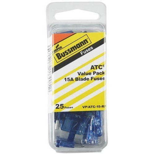 Bussmann VP/ATC-15-RP  Blue ATC 15 Amp Fast-Acting Automotive Blade Fuses - 25 per Box Image 0