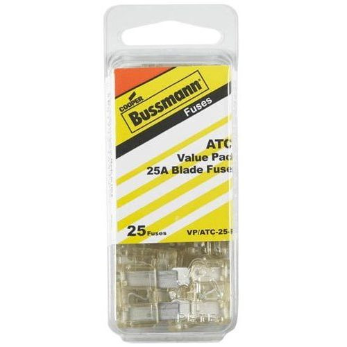 Bussmann VP/ATC-25-RP  Clear ATC 25 Amp Fast-Acting Automotive Blade Fuses - 25 per Box Image 0