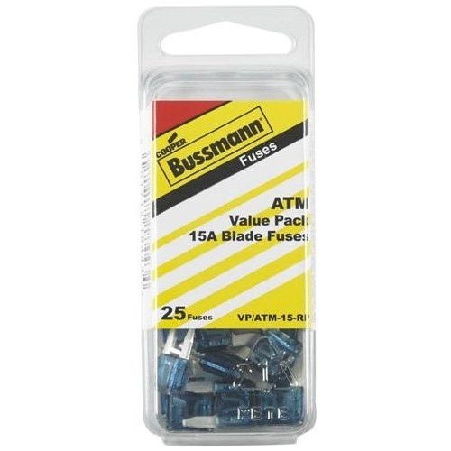 Bussmann VP/ATM-15-RP  Blue ATM 15 Amp Fast-Acting Automotive Mini Blade Fuses - 25 per Box Image 0