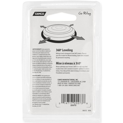 Camco 25573  RV Bubble Level Bullseye Image 4