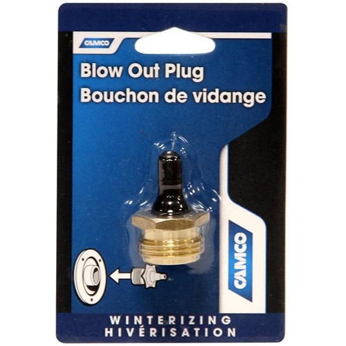Camco 36153  RV Water Line Blow Out Plug - Brass Image 2