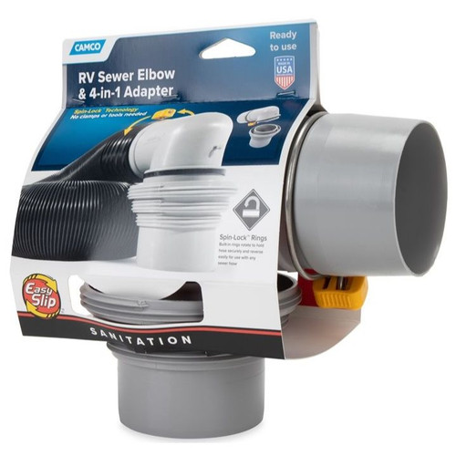 Camco 39144 RV Easy Slip 4-in-1 Sewer Adapter - Elbow Image 2