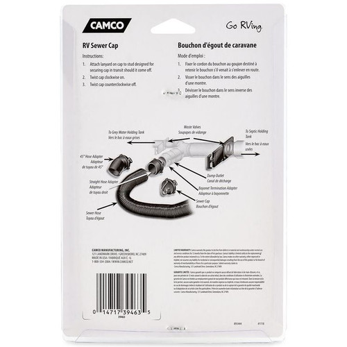 Camco 39463  RV Sewer Cap with Hose Connector Image 4