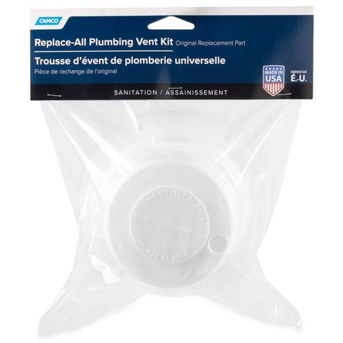 Camco 40033  RV Replace-All Plumbing Vent Kit - Polar White Image 1