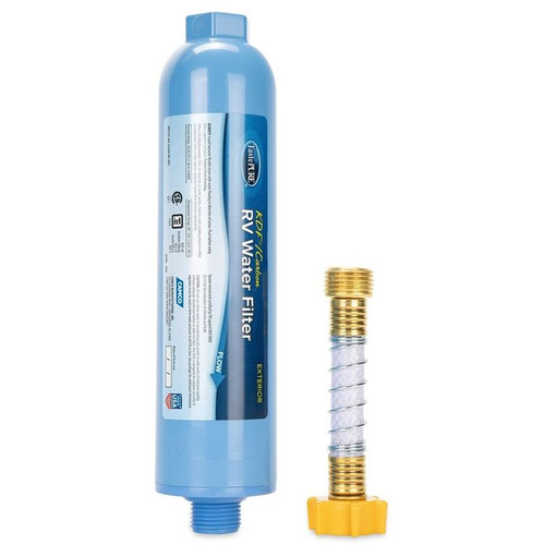 Camco 40043  TastePURE Water Filter (KDF) with Flexible Hose Protector Image 1