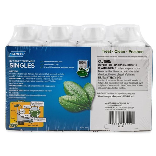 Camco 40221  TST Fresh Scent RV Holding Tank Toilet Treatment - 8 Pack (4oz Bottles) Image 1