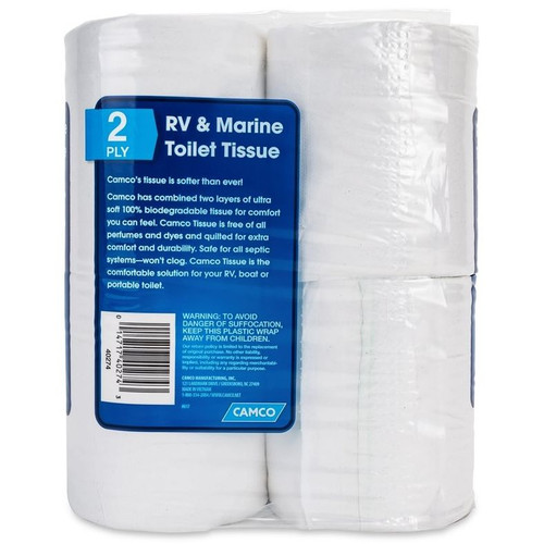 Camco 40274  2 Ply RV and Marine Toilet Tissue - 4 Rolls per Package Image 2