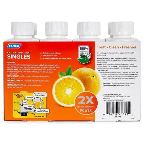 Camco 41191  RV Toilet Treatment Concentrated Singles 4oz Bottles - 8 per package Image 3