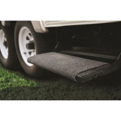 Camco 42925  18" Wrap Around RV Step Rug - Gray Image 2