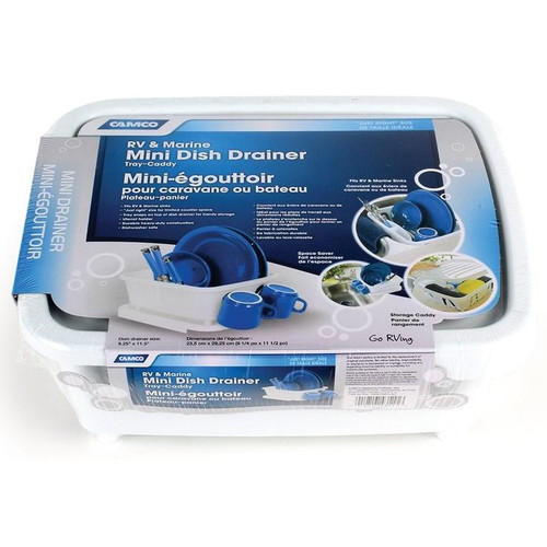 Camco 43511  RV Mini Dish Drainer and Tray - White Image 0