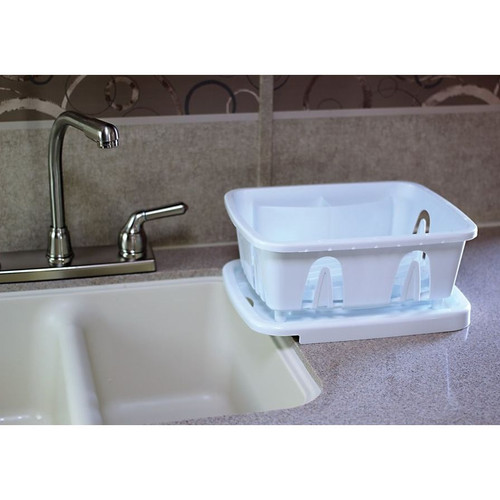 Camco 43511  RV Mini Dish Drainer and Tray - White Image 2