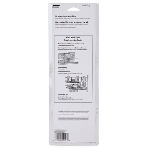 Camco 44093  10" to 17" RV Double Cupboard Securing Bar - White Image 4