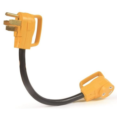 Camco 55173  18" RV Electrical Adapter Power Grip Dogbone 90M / 90F125V / 3750W Image 1
