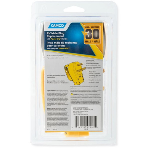 Camco 55245  RV Male Replacement Plug 30A Power Grip Image 3