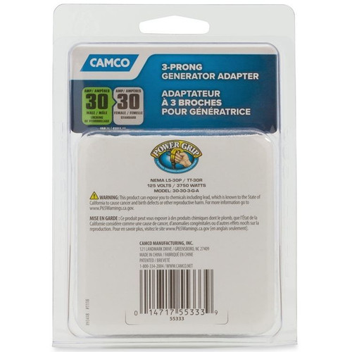 Camco 55333  RV 3-Prong Generator Adapter 30A Image 3