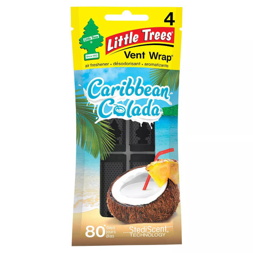 Little Trees CTK-52725  Vent Wrap Car Air Freshener Caribbean Colada Scent - 4 per Package Image 0