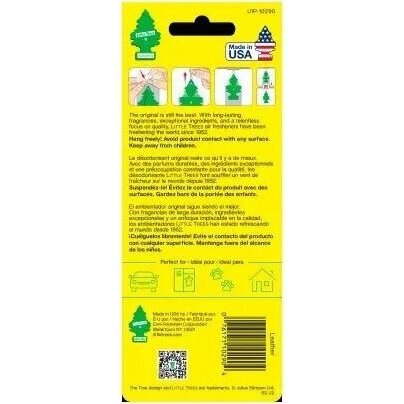 Little Trees U1P10290  Car Air Freshener Leather Scent - Single Tree per Package Image 2