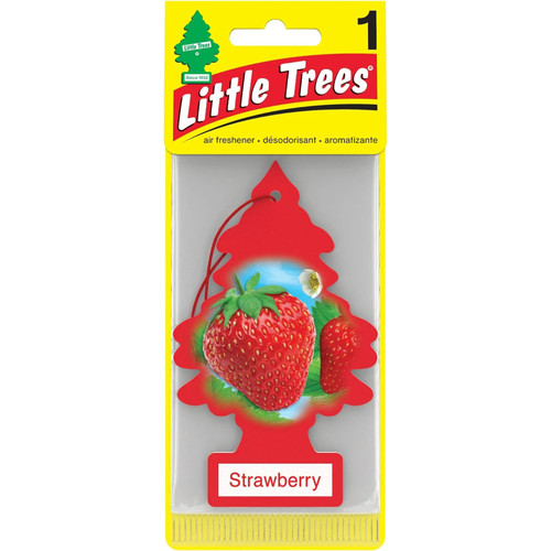 Little Trees U1P10312  Car Air Freshener Strawberry Scent - Single Tree per Package Image 1