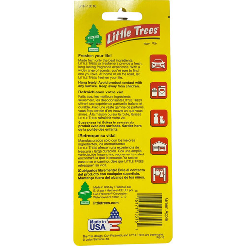 Little Trees U1P10316  Car Air Freshener Green Apple Scent - Single Tree per Package Image 2