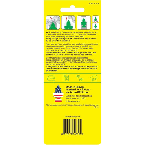 Little Trees U1P10319  Car Air Freshener Peachy Peach Scent - Single Tree per Package Image 2