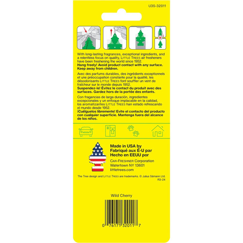 Little Trees U3S32011  Car Air Freshener Wild Cherry Scent - 3 Trees per Package Image 2
