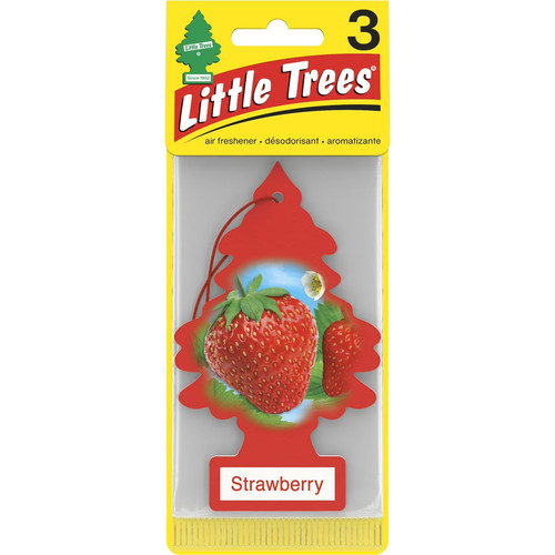 Little Trees U3S32012  Car Air Freshener Strawberry Scent - 3 Trees per Package Image 1