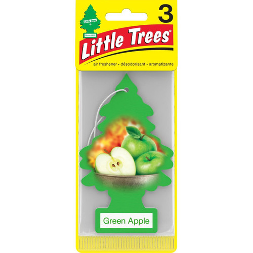 Little Trees U3S32016  Car Air Freshener Green Apple Scent - 3 Trees per Package Image 1