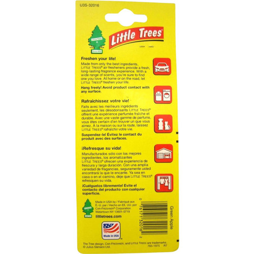 Little Trees U3S32016  Car Air Freshener Green Apple Scent - 3 Trees per Package Image 2