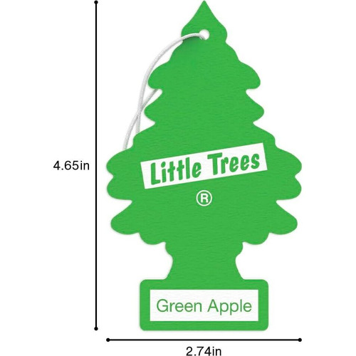Little Trees U3S32016  Car Air Freshener Green Apple Scent - 3 Trees per Package Image 6