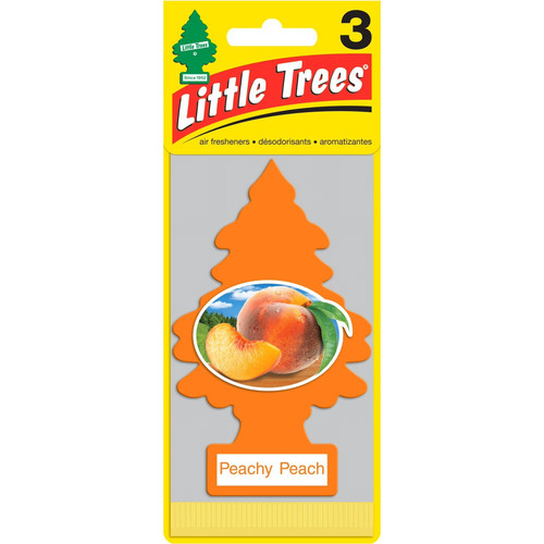 Little Trees U3S32019  Car Air Freshener Peachy Peach Scent - 3 Trees per Package Image 1