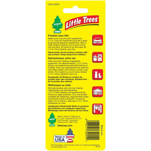 Little Trees U3S32055  Car Air Freshener Black Ice Scent - 3 Trees per Package Image 2