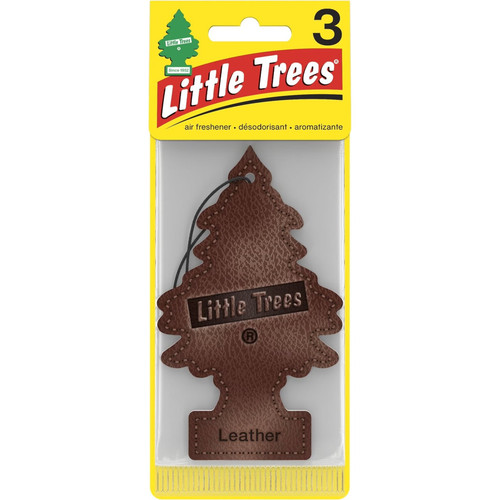 Little Trees U3S32290  Car Air Freshener Leather Scent - 3 Trees per Package Image 1