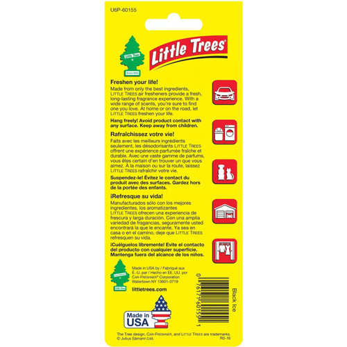 Little Trees U6P60155  Car Air Freshener Black Ice Scent - 6 Trees per Package Image 2