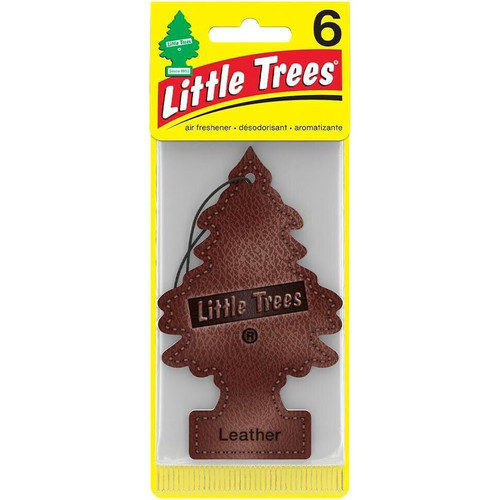 Little Trees U6P60290  Car Air Freshener Leather Scent - 6 Trees per Package Image 1