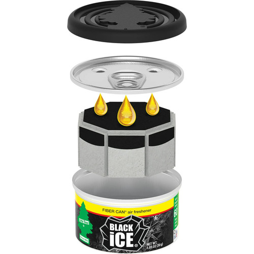 Little Trees UFC-17855-24  Fiber Can Air Freshener Black Ice Scent Image 3