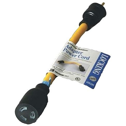 Southwire 09020  9" Male Standard U-Ground Plug to Female Twist-To-Lock Receptacle 12/3 STW Adapter Image 0