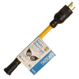 Southwire 09021  9" Male Twist-To-Lock Plug to Female Standard U-Ground Receptacle 12/3 STW Adapter Image 1