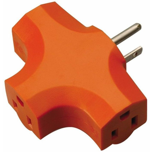 Southwire 09906  3 Outlet Adapter Solid Molded PVC Orange Image 0