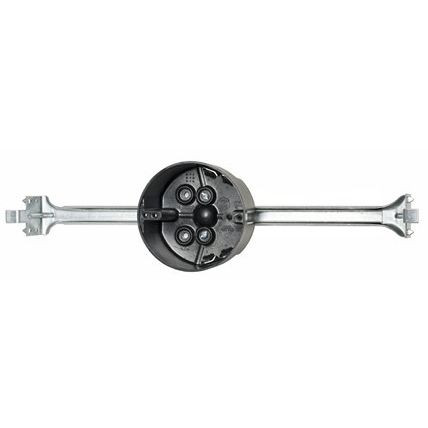 Allied Moulded PC213-BH  4" Round 3/0 Outlet Box with 16" to 24" Adjustable Bar Hanger - 50 lb rated Image 0