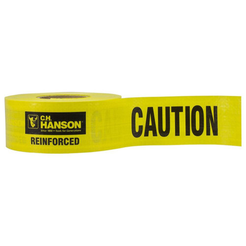 C.H. Hanson  16030  500' x 3" 'CAUTION' Barricade Tape Reinforced -Black Letters on 5 mil Yellow Tape Image 0