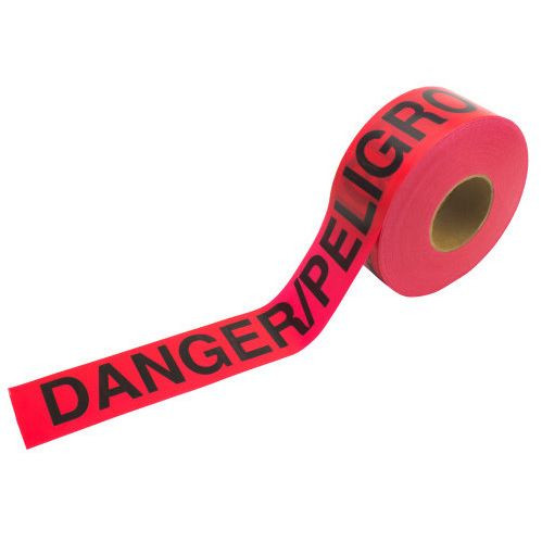 C.H. Hanson  16554  1000' x 3" Red' DANGER-PELIGRO' Barricade Safety Tape - Black Letters on Standard 2 mil Red Tape Image 0