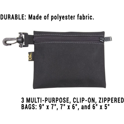 Custom Leathercraft 1100 3 Multi-purpose, Clip-on, Zippered Bags Image 4