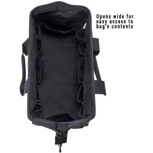 Custom Leathercraft 1165   16" Large Bigmouth Tool Tote Bag Image 1