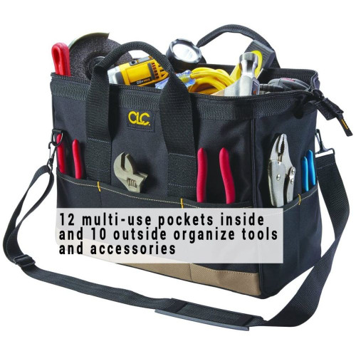 Custom Leathercraft 1165   16" Large Bigmouth Tool Tote Bag Image 2