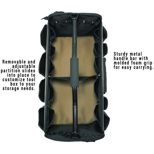 Custom Leathercraft 1579  20" Open Top Softsided Tool Box Image 2