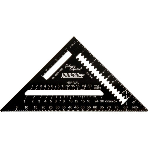 Johnson Level & Tool Manufacturing 1904-0700  7" Johnny Square Professional Easy-Read Aluminum Rafter Square Image 0