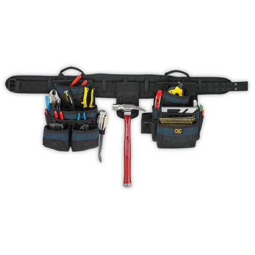 Custom Leathercraft 2605 4 Piece Framer's Ballistic Combo Tool Belt - 5" Wide Belt Image 0