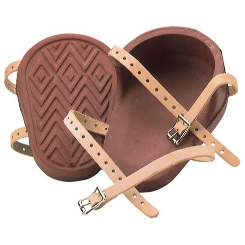 Custom Leathercraft 318  Professional Heavy-Duty Molded Rubber Kneepads W/Leather Straps Image 0